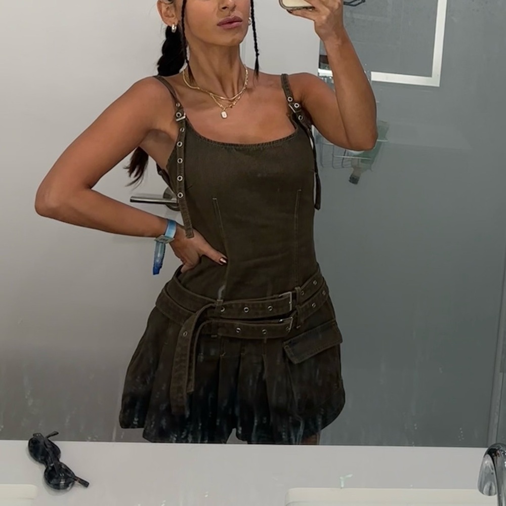 Lioness Petrol Biker Mini Dress
